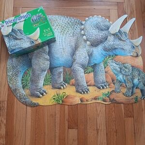 Dinosaur Floor Puzzle - Blue and Gray